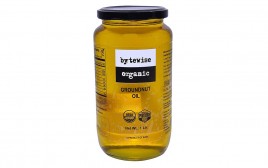 Bytewise Organic Groundnut Oil   Glass Jar  1 litre